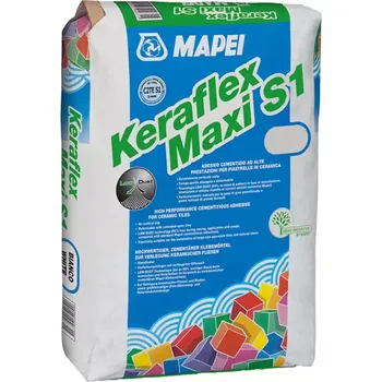 Průmyslové lepidlo Flexibilní lepidlo na obklady a dlažbu Mapei Keraflex Maxi C2TE S1 25 kg bílý