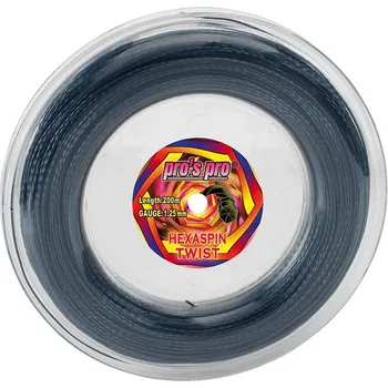 Struna na výplet tenisové rakety Tenisový výplet Pro's Pro Hexaspin Twist (200 m) Černý (1.30 mm)