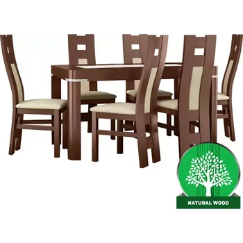 Jídelní set Jídelní set Amelia 1+6 Hnědý 180x90+50