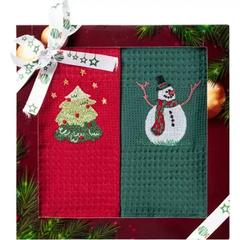 Utěrka Kuchyňský ručník sada 2 ks 50x70 cm červený/zelený