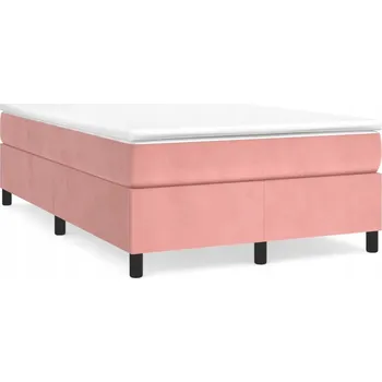 Postel Kontinentální postel růžová 203 x 120 x 35 cm s matrací 120 x 200 x 20 cm