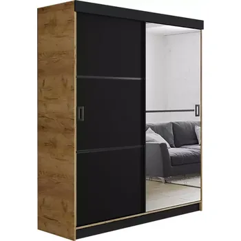 Kancelářská sestava Skříň Retro 138 2l Craft/ Přední Černá