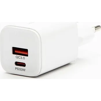 Napájecí adaptér, nabíječka USB-C, USB-A 33W Powerton GaN charger
