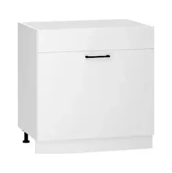 Kuchyňská skříňka Denis D80ZL S/1 zasl bílý satén mat/bílá