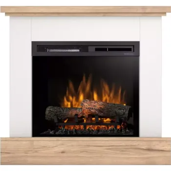 Elektrický krb Jukon 23 bílý/dub světlý
