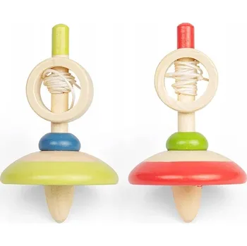 Dřevěná hračka Bigjigs Toys Dřevěná káča s provázkem 1 ks