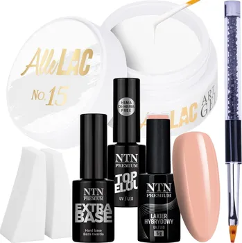 Lak na nehty Sada na nehty Babyboomer Mat 6v1 Gel Báze Lak Top Štěteček Houbičky