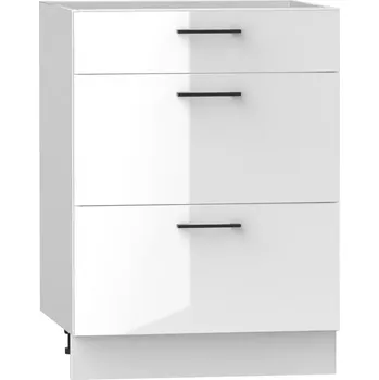 Kuchyňská skříňka Kuchyňská Skříňka Oscar D60s/3 bílá lesk/bílá