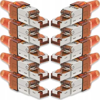 Síťový kabel ZÁSTRČKA KONEKTOR RJ45 CAT. 7 KONCOVKY PRO KABEL LAN ETHERNET 10 KUSŮ