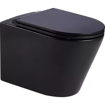 Klozet Závěsná mísa Luck černá se WC sedátko