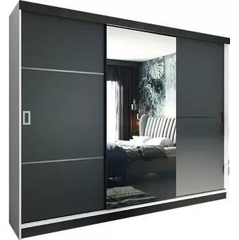 Kancelářská sestava Skříň Retro 200 2l Bílý / Přední Grafit