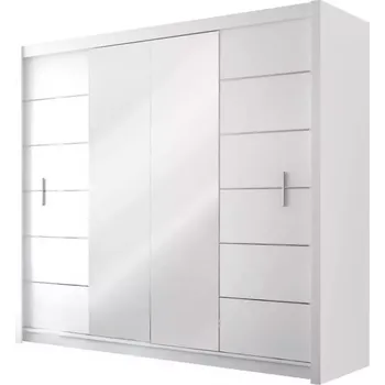 Předsíňová stěna Skříň Lizbona-2 203cm Bílá/Zrcadlo