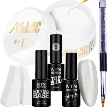 Lak na nehty Sada na nehty Babyboomer Mat 6v1 Gel Báze Lak Top Štěteček Houbičky