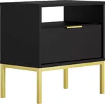Noční Stolek Austin Černá/Zlatý
