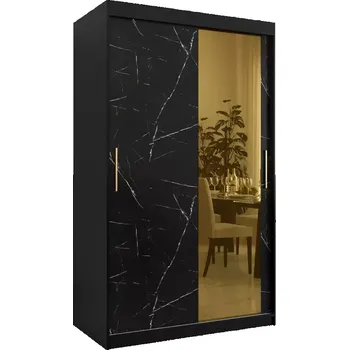 Předsíňová stěna Skříň Platinum T2 120 černá mramor/černá