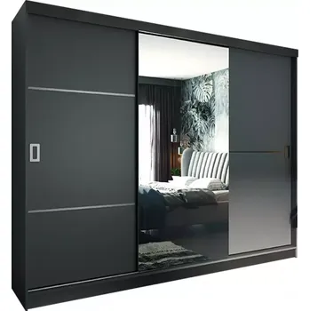 Kancelářská sestava Skříň Retro 200 2l Grafit / Přední Grafit