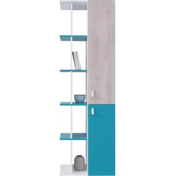 Dětský pokoj Regál Planet 60 cm Bílý/Dub/Tyrkysový