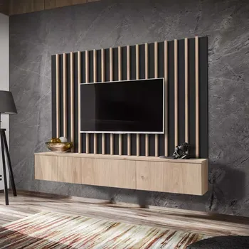 Obývací stěna Obývací Stěna VERTI HJZ VT 2 hickory jackson/černá