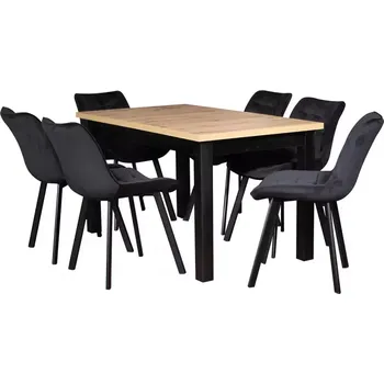 Jídelní set Jídelní set Mira 2 1+6 ST58 140x80+40 artisan/černá W174 černá