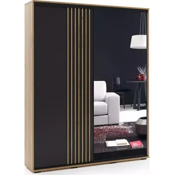 Předsíňová stěna Skříň Mio 200 černá+craft zlatá