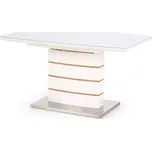 Stùl Toronto 140/180 Mdf/Sklenka/Ocel – Bílý/Dub Zlatý