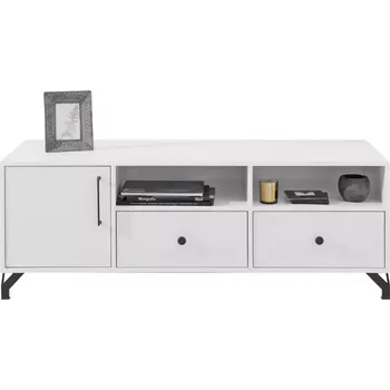 Obývací stěna TV stolek Bergen Be8 bílá Lux/bílá lesk