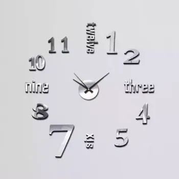 Hodiny Hodiny nástěnné nalep. Sticker Seven stříbrný 60cm