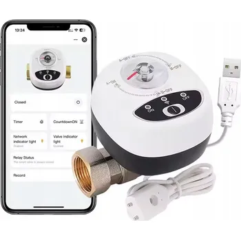 Ventil Chytrý kulový ventil s elektropohonem 1" DN25 WiFi TUYA se senzorem zaplavení