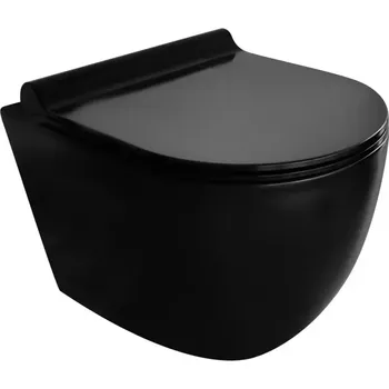 Klozet Závěsná mísa Aleksia černý Rimless se sedátkem