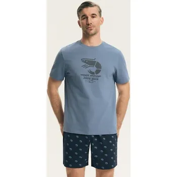 Pánské pyžamo Pyžamo Henderson 44520 Brad kr/r M-3XL modrá XXL