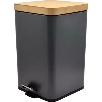 Odpadkový koš Odpadkový koš hranatý nášlapný víko bambus 20L ftc003c