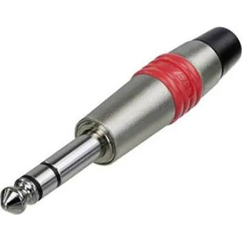 Elektrický konektor Rean AV NYS228C-2-CON jack konektor 6.35 mm zástrčka, rovná Pólů: 3 stereo stříbrná, červená 1 ks