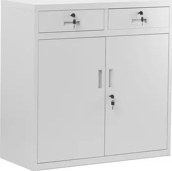 Kancelářská sestava Skříň Lena kov šedá