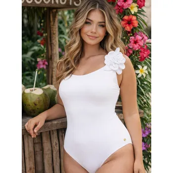 Dámské plavky Plavky S 8030 V4 FS7 Flores 7 červená 42B-XL