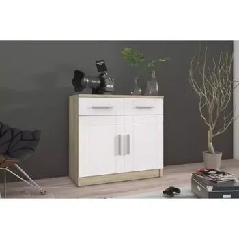 Kancelářská sestava Komoda Paris 69cm Bílý/Dub Sonoma