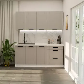 Kuchyňská linka Kuchyňská linka Luna Claygrey/bílá 180 cm bez pracovní desky