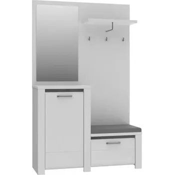 Předsíňová stěna Předsíňová Stěna Brugia 125cm Bílá Lesk