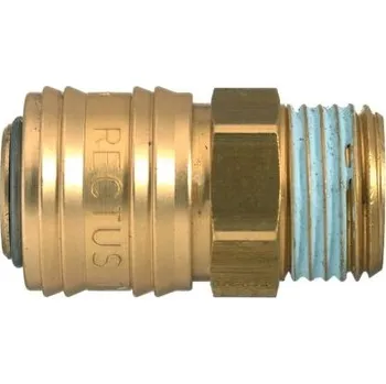 Pneumatická rychlospojka, Mosaz, přípojka se závitem: BSPP 1/4 in Male Vnější závit 25mm Legris Evropská