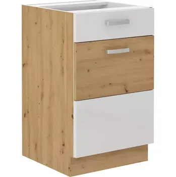 Kuchyňská skříňka Kuchyňská skříňka Artisan 50D 1F 1S, bílá/ dub artisan