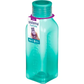 Láhev Láhev Sistema Square 475ml Barva: tmavě zelená