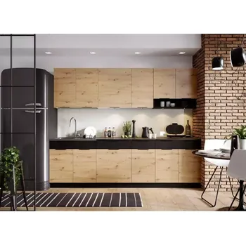 Kuchyňská linka BAUMAX Elena 260 cm Dub artisan/černá