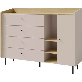 Kancelářská sestava Komoda Alessio AE7 4S1D Béžová /Dub