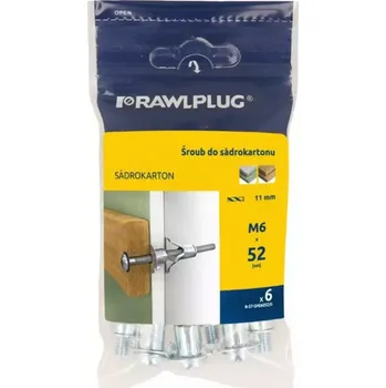 Hmoždinka Kotva do sádrokartonu SM 12 se šroubem M6x52 mm (6 ks)