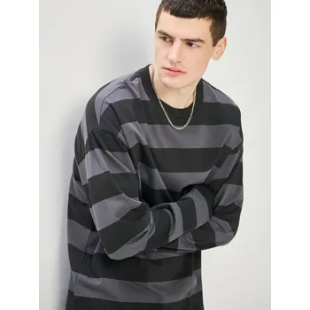 Pánské tričko Pruhované tričko s dlouhým rukávem - XS - House - tmavošedý - 417KM-90X