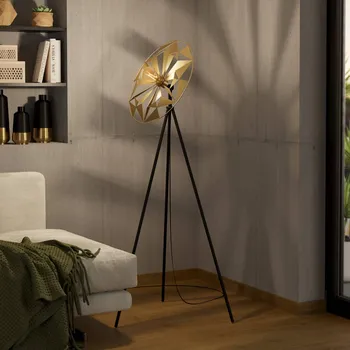 Lampička EGLO Stojací lampa Castanuelo, černá/zlatá zlatá, černá 1 x 40 W - Doprava zdarma