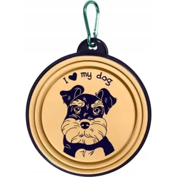 Miska pro psa Skládací cestovní silikonová miska pro psa, cestovní, šnaucer, gadget