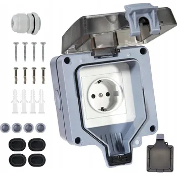 Elektrická zásuvka Venkovní zahradní zásuvka vodotěsná 250V IP66