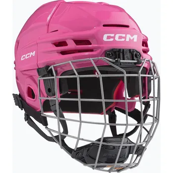 Hokejová helma CCM Tacks 70 Combo YTH růžová 49-53 cm