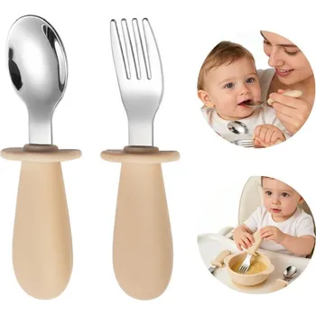 Příbor Příbor Vidlička a Lžíce nerezová ocel silikonové pro děti