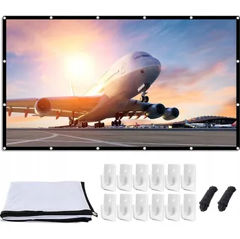 Projekční plátno Projekční plátno přenosné 120 palců 16:9 HD + háčky Snadná montáž 265*152cm